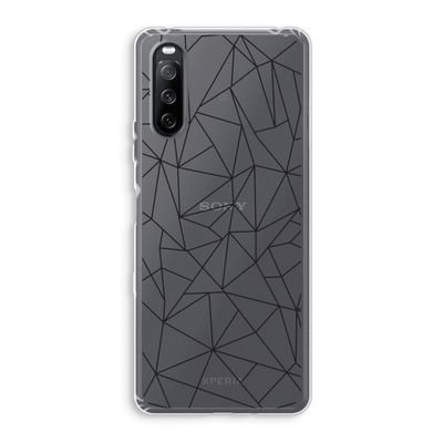 Geometrische lijnen zwart: Sony Xperia 10 III Transparant Hoesje