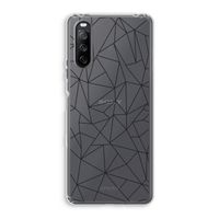 Geometrische lijnen zwart: Sony Xperia 10 III Transparant Hoesje