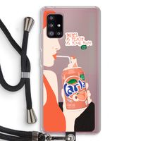 Peach please!: Samsung Galaxy A51 5G Transparant Hoesje met koord