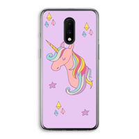 Roze eenhoorn: OnePlus 7 Transparant Hoesje