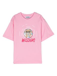 Moschino Kids t-shirt en coton à motif Teddy Bear - Rose