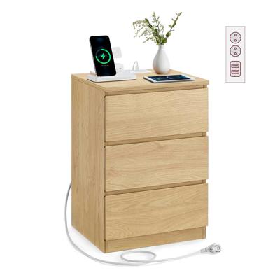 Bijzettafel 3 lades modern ebbenhout, Strogeel / 1