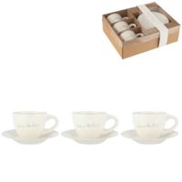 J-Line espressokopje met schotel 15 cm set van 6 | 4 stuks