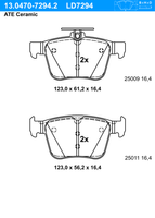 Remblokkenset, schijfrem ATE Ceramic ATE, u.a. fÃ¼r Seat, VW, Audi, Skoda, Cupra