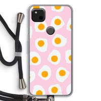 Dancing eggs: Pixel 4a Transparant Hoesje met koord Dancing eggs: Pixel 4a Transparant Hoesje met koord