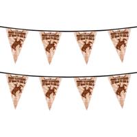 Vlaggenlijn cowboy Wilde Westen thema print - 2x - plastic - 6 meter