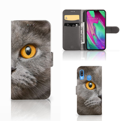 Telefoonhoesje | Met pasjeshouder | Samsung Galaxy A40 Britse Korthaar