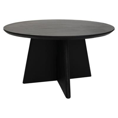 Ronde salontafel met kruispoot - 80X80X45 - zwart - Mangohout