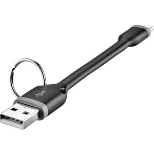 Renkforce USB-kabel USB 2.0 USB-A stekker, USB-C stekker 0.10 m Zwart RF-3425172