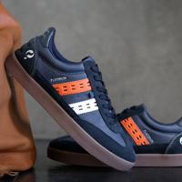 Heren Sneaker Platinum | Donkerblauw/Oranje/Wit