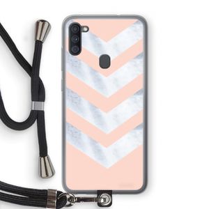 Marmeren pijlen: Samsung Galaxy A11 Transparant Hoesje met koord