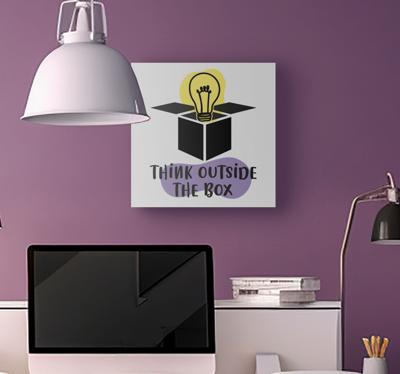 Canvas think out of the box met gloeilamp