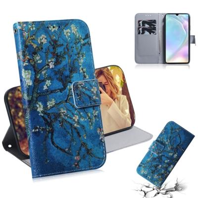 Abrikoos bloem patroon gekleurde tekening horizontale Flip lederen case voor Huawei P30 met houder & card slots & portemonnee