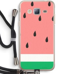 Watermeloen: Samsung Galaxy J3 (2016) Transparant Hoesje met koord