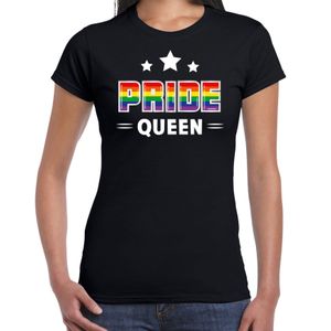 Gay Pride shirt - pride queen - regenboog - dames - zwart