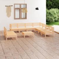 10-delige Loungeset massief grenenhout
