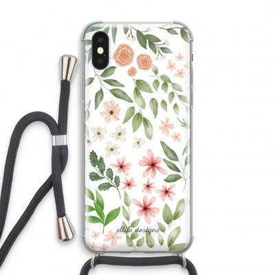 Botanical sweet flower heaven: iPhone XS Transparant Hoesje met koord
