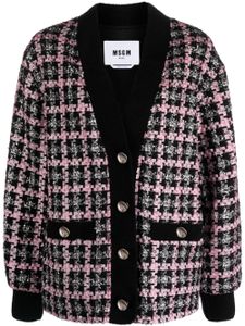 MSGM veste en tweed à simple boutonnage - Noir