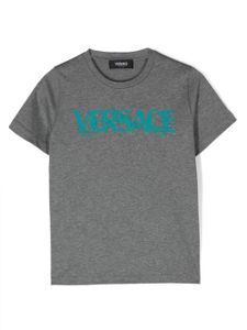 Versace Kids t-shirt en coton à logo imprimé - Gris