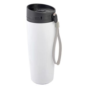 RVS Warmhoudbeker/isoleerbeker wit staal 380 ml