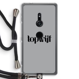 Topwijf Grijs Zwart: Sony Xperia XZ2 Transparant Hoesje met koord