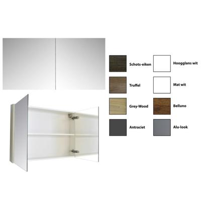 Sanicare Qlassics spiegelkast 120x60x15cm met 2 dubbelzijdige spiegeldeuren hoogglans wit 29.41120Q