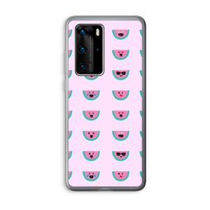 Smiley watermeloenprint: Huawei P40 Pro Transparant Hoesje