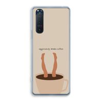 Aggressively drinks coffee: Sony Xperia 5 II Transparant Hoesje