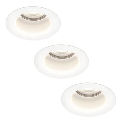 Set van 3 Mari LED inbouwspots verzonken - 5 Watt 400 lumen - 6000K daglicht wit - GU10 - Dimbaar - Rond - IP65 waterdicht - Wit - Anti-glare
