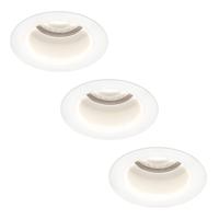 Set van 3 Mari LED inbouwspots verzonken - 5 Watt 400 lumen - 6000K daglicht wit - GU10 - Dimbaar - Rond - IP65 waterdicht - Wit - Anti-glare
