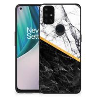 OnePlus Nord N10 5G Marmeren Print Telefoonhoesje Marmer Wit Zwart - Origineel Cadeau Man OnePlus Nord N10 5G Marmeren Print Telefoonhoesje Marmer Wit Zwart - Origineel Cadeau Man