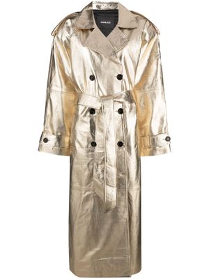 Mainless manteau métallisé à boutonnière croisée - Tons neutres