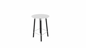 Tafel 9411 barhoogte - 80 cm. - Alu - Wit - Beuken donker