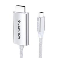Lention CU707 USB-C naar HDMI 2.0 kabel 4K60Hz/1Gbps - 3m - Zilver