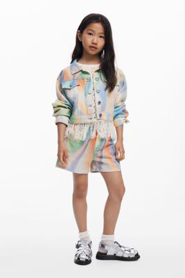 Tie-dye denimshort - MATERIAL FINISHES - 7/8