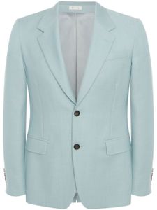 Alexander McQueen veste de costume à simple boutonnage - Bleu