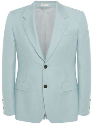 Alexander McQueen veste de costume à simple boutonnage - Bleu
