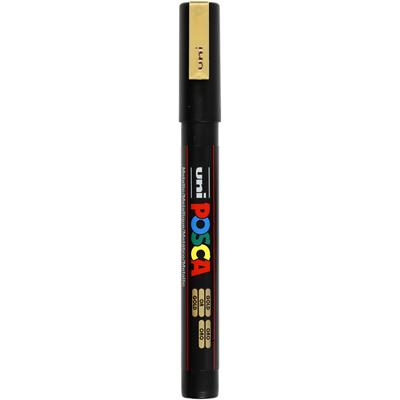 Uni-Posca Posca marker, afm pc-3m, lijndikte 0,9-1,3 mm, fijn, goud, 1 stuk