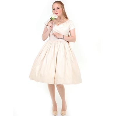 Ava Swingdress in Ivory Stretch Tafetta-M | 50% korting Ava Swingdress in Ivory Stretch Tafetta-M | 50% korting