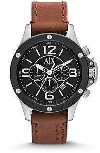 Horlogeband Armani Exchange AX1500 Leder Bruin 22mm