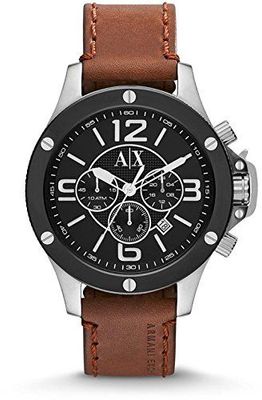 Horlogeband Armani Exchange AX1500 Leder Bruin 22mm