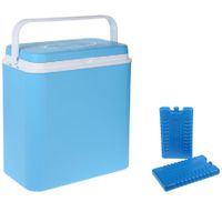 Koelbox lichtblauw 24 liter 39 x 25 x 38 cm incl. 2 koelelementen