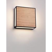 Lyora Vierkante wandlampAstral antraciet met hout - 9030631