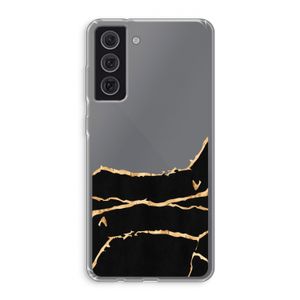 Gouden marmer: Samsung Galaxy S21 FE Transparant Hoesje