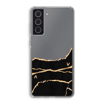 Gouden marmer: Samsung Galaxy S21 FE Transparant Hoesje