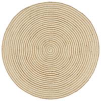 VidaXL Vloerkleed handgemaakt met spiraal ontwerp 120 cm jute wit