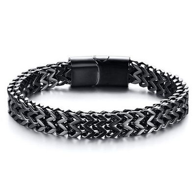 Heren armband edelstaal Black Mesh 8mm-20cm