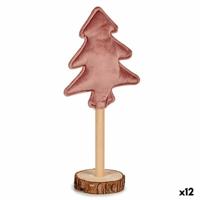 Kerstboom Polyester Roze Hout 8 x 13 x 30 cm (12 Stuks)