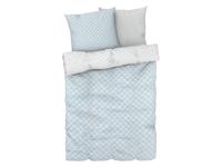 LIVARNO home Satijnen dekbedovertrek 240 x 220 cm (Bloemen/blauw/wit)