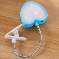 Mini liefde hart clip LED boek licht lampen lezing boek desk lamp toetsenbord licht ogen-beschermen energie besparen nachtverlichting (blauw)
